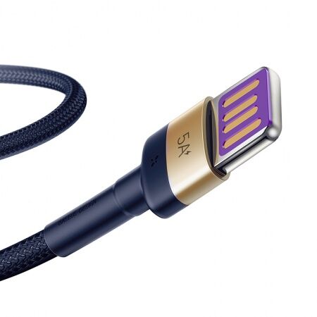 Кабель USB BASEUS Cafule HW, USB - Type-C, 5А, 40W, 1 м, золотойсиний, двухсторонний USB - 2