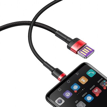 Кабель USB BASEUS Cafule HW, USB - Type-C, 5А, 40W, 1 м, красныйкрасный, двухсторонний USB - 7