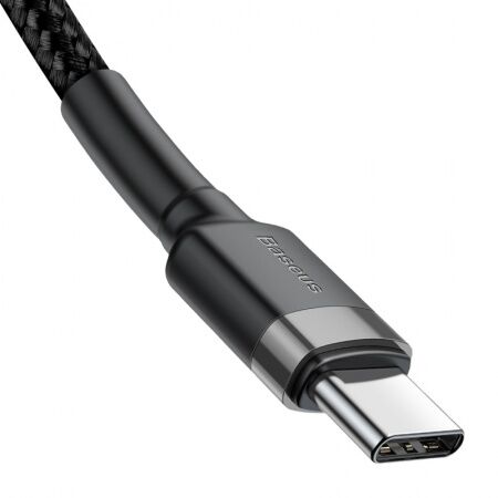 Кабель USB-C BASEUS Cafule, Type-C - Type-C, 3A, 1 м, серыйчерный - 5