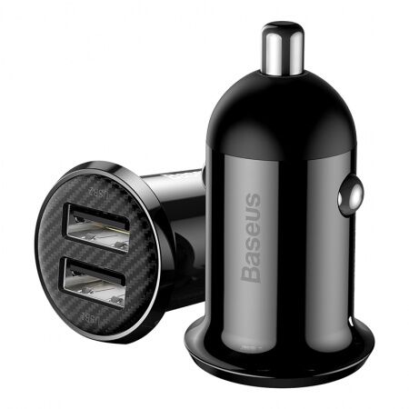 Автомобильное зарядное устройство BASEUS Grain Pro, 2USB, 4.8A, черный - 2