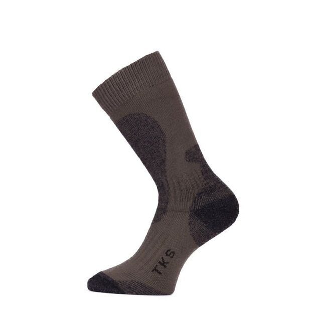 Зимние треккинговые носки Lasting TKS 689 Merino Wool, коричневый с темно-коричневой вставкой, размер M, TKS689M - 3