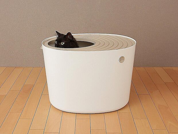 Туалет для кошек IRIS Top Entry Cat Litter Box with Cat Litter Scoop (White) - 5