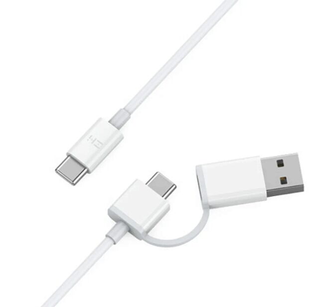 Кабель 2in1 ZMI USB-C  USB-C/USB-A  AL311 100cm (White) - 1