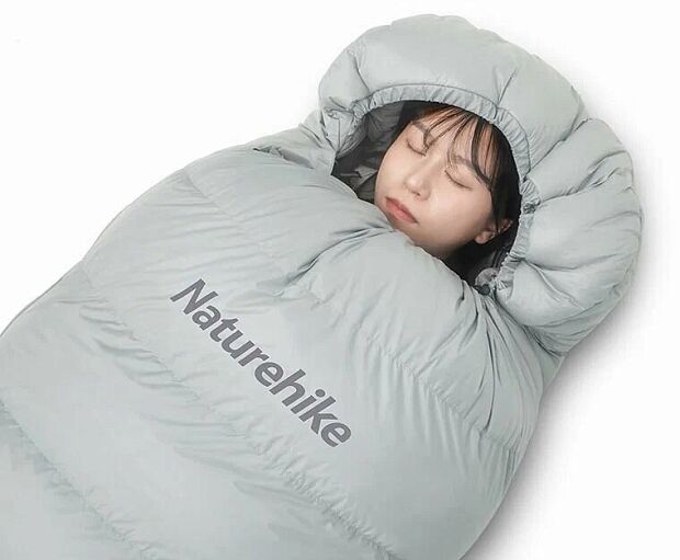Ультралёгкий спальный мешок Naturehike RM80 Series Утиный пух Grey Size M, 6927595707197 - 2