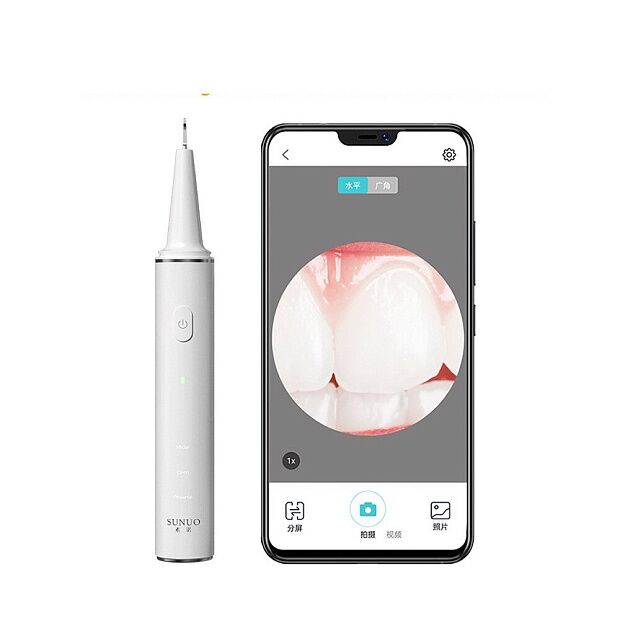 Скалер для удаления зубного камня Sunuo T11 Pro Smart Visual Ultrasonic Dental Scale (White) - 7